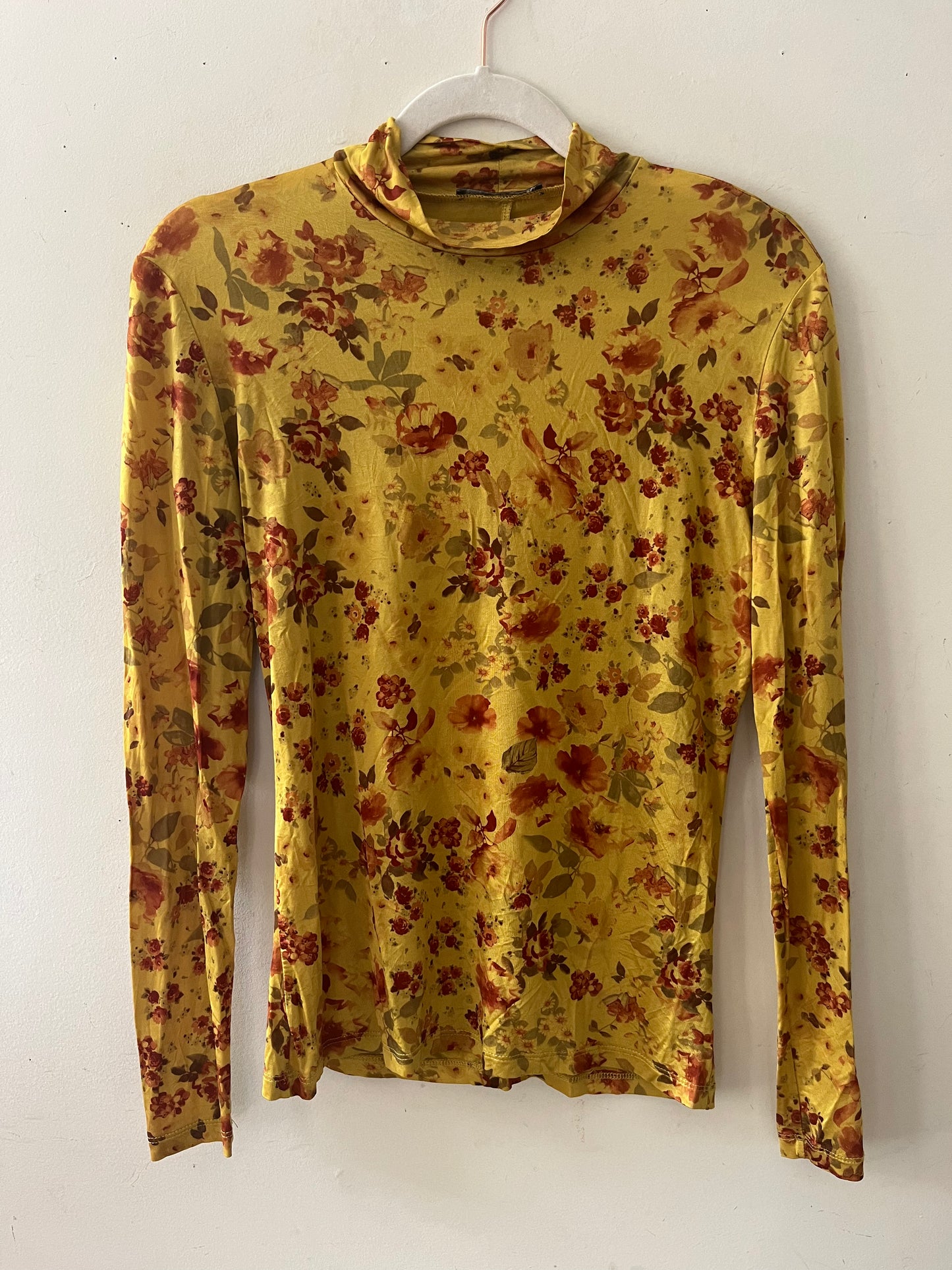 Zara Slinky Floral Mock Neck