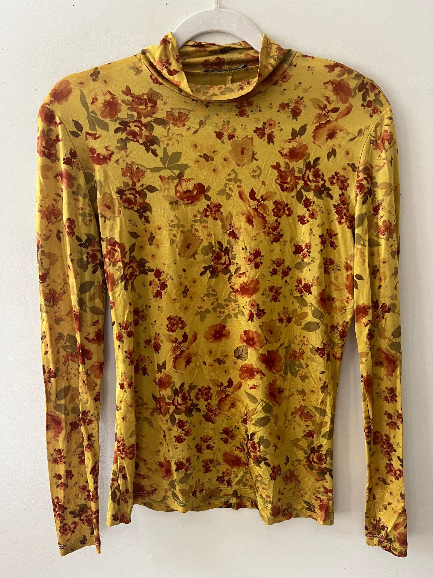 Zara Slinky Floral Mock Neck
