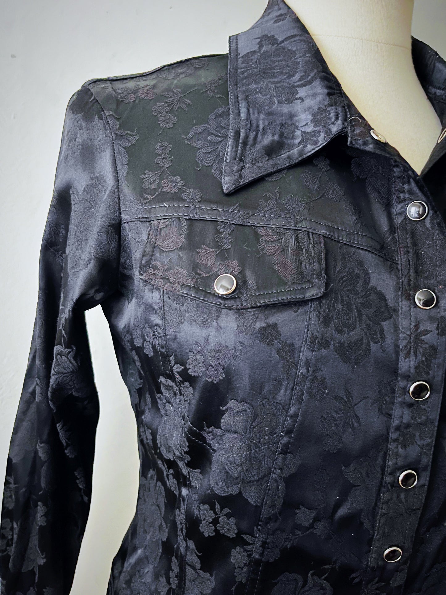 Betsey Johnson Satin Floral Blouse