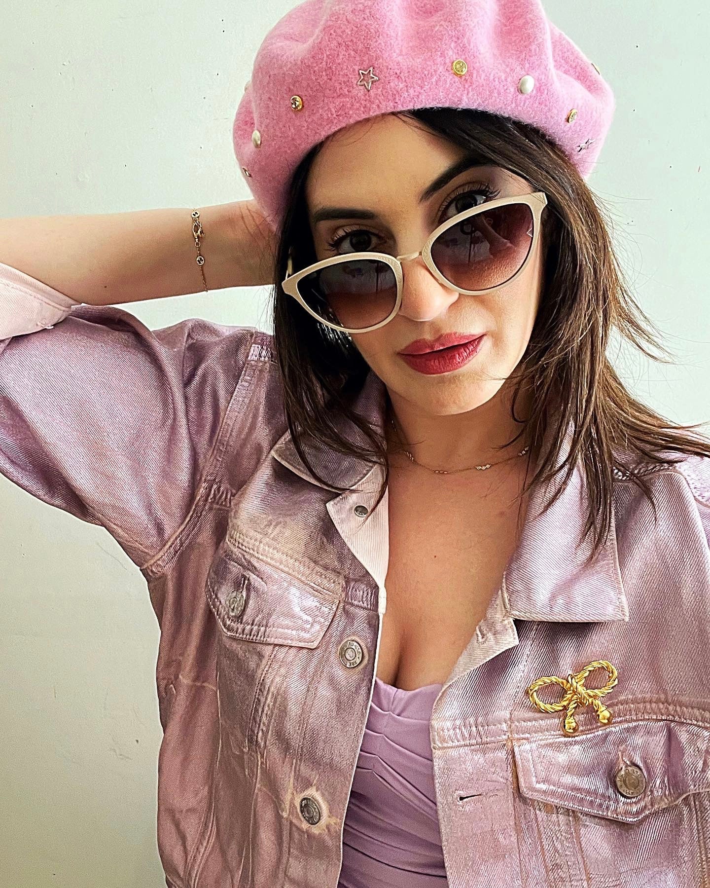 Gem Pop Beret- Barbie Pink
