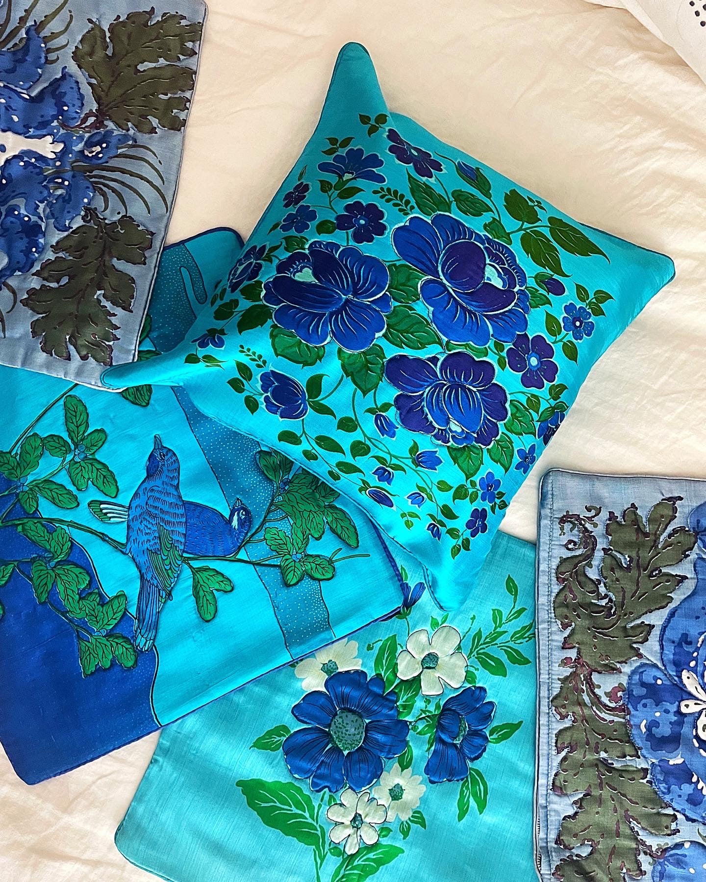 Vintage Mid Century Decorative Pillow-Floral