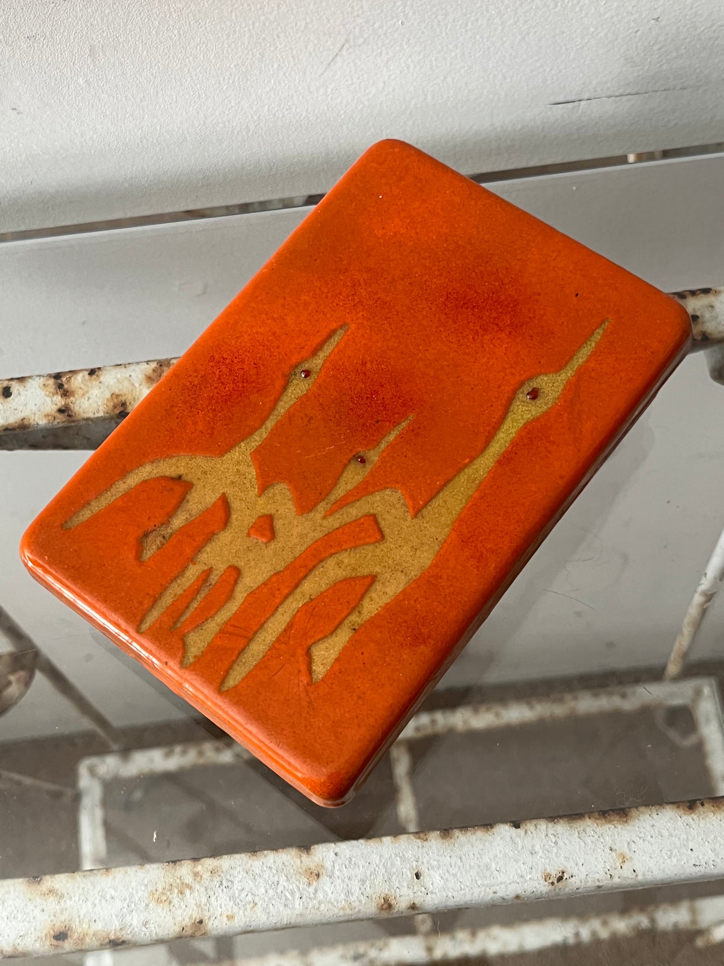 Enamel Walnut Decor Trinket Box