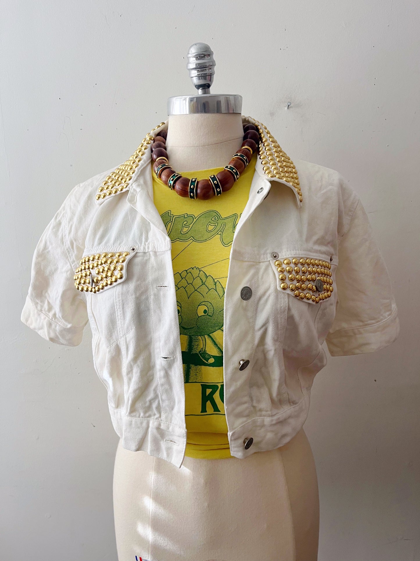 Studded Short Sleeved Jean Jacket