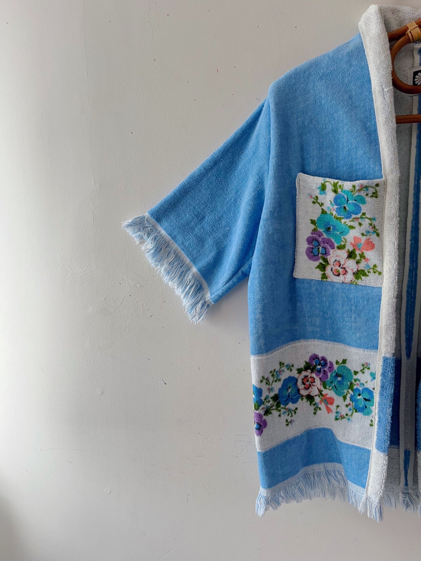 Blue Pansies Open Towel Jacket