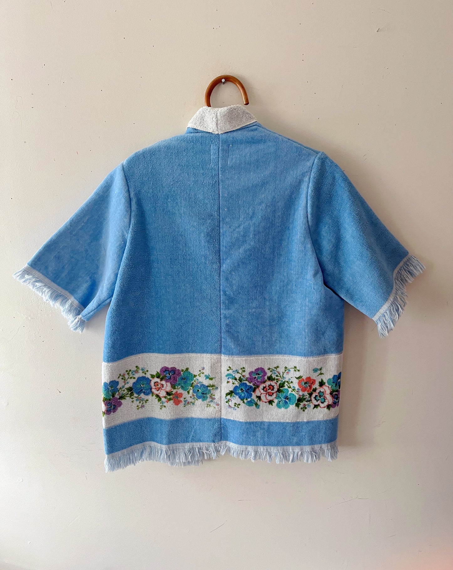 Blue Pansies Open Towel Jacket