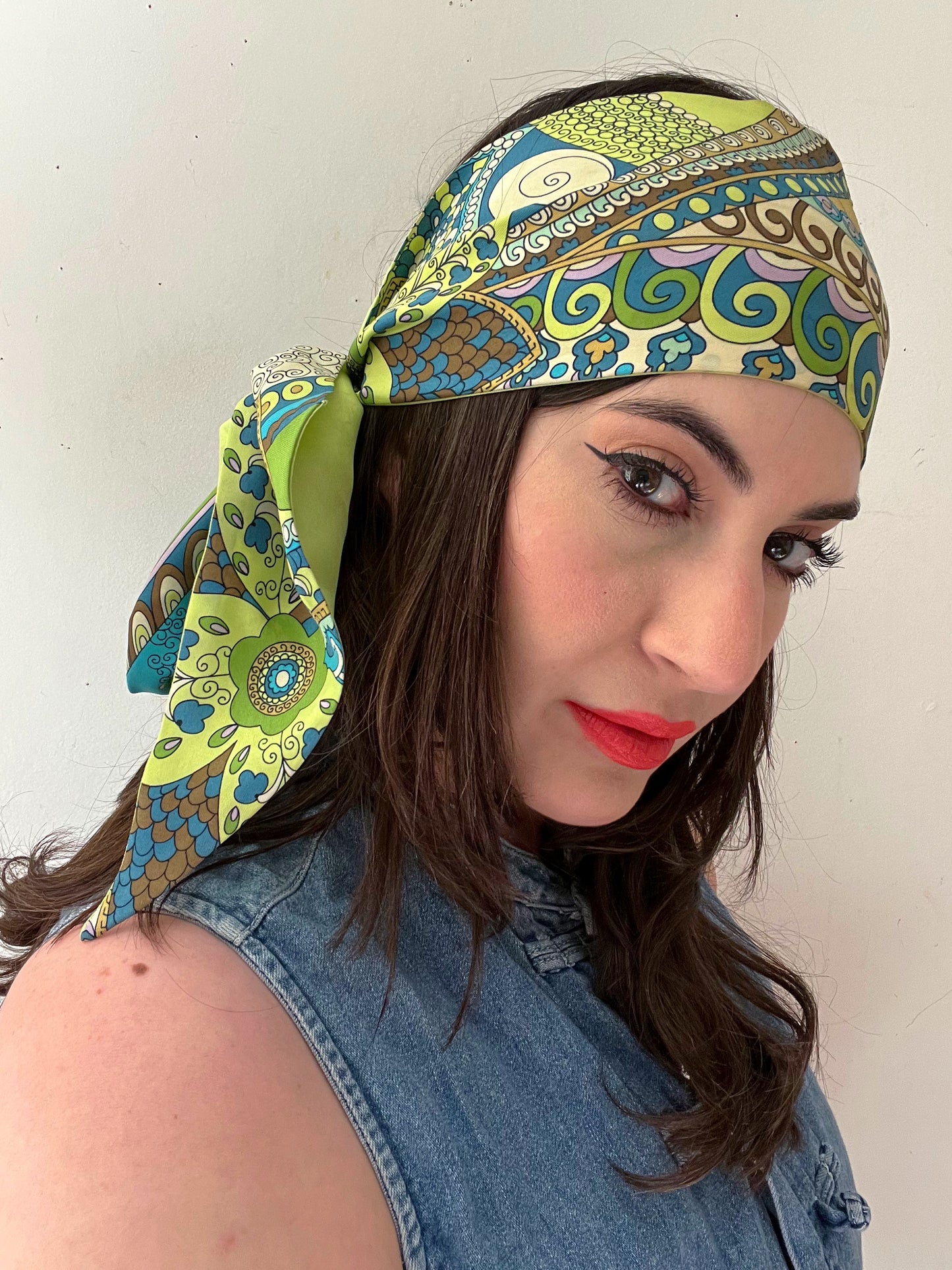 Pucci Inspired Skinny Scarf Hair Wrap