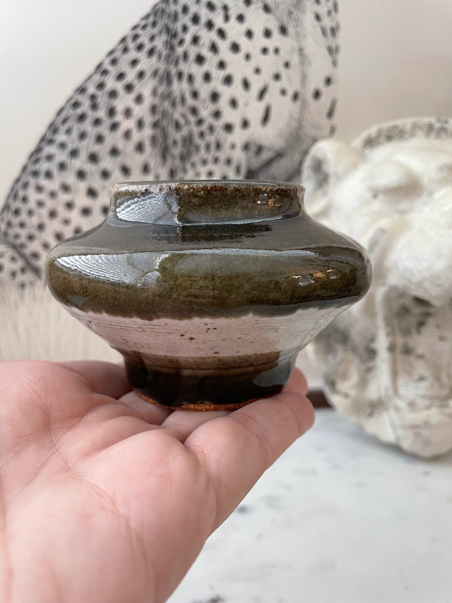 Mid Century Small Glazed Studio Pottery Vase