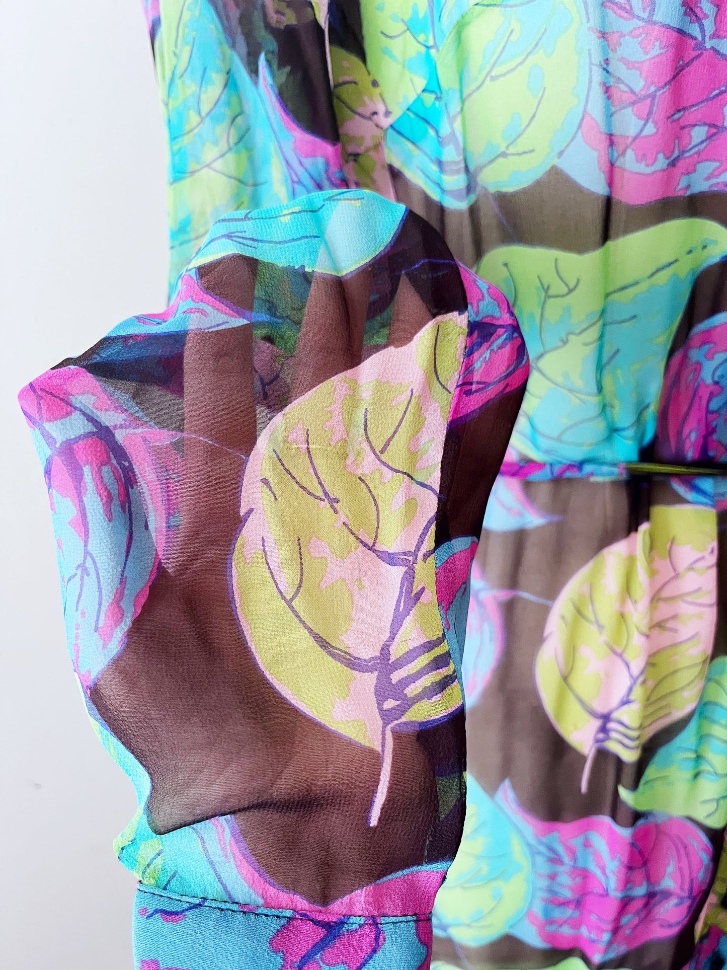 Betsey Johnson Sheer Silk Watercolor Dress Duster