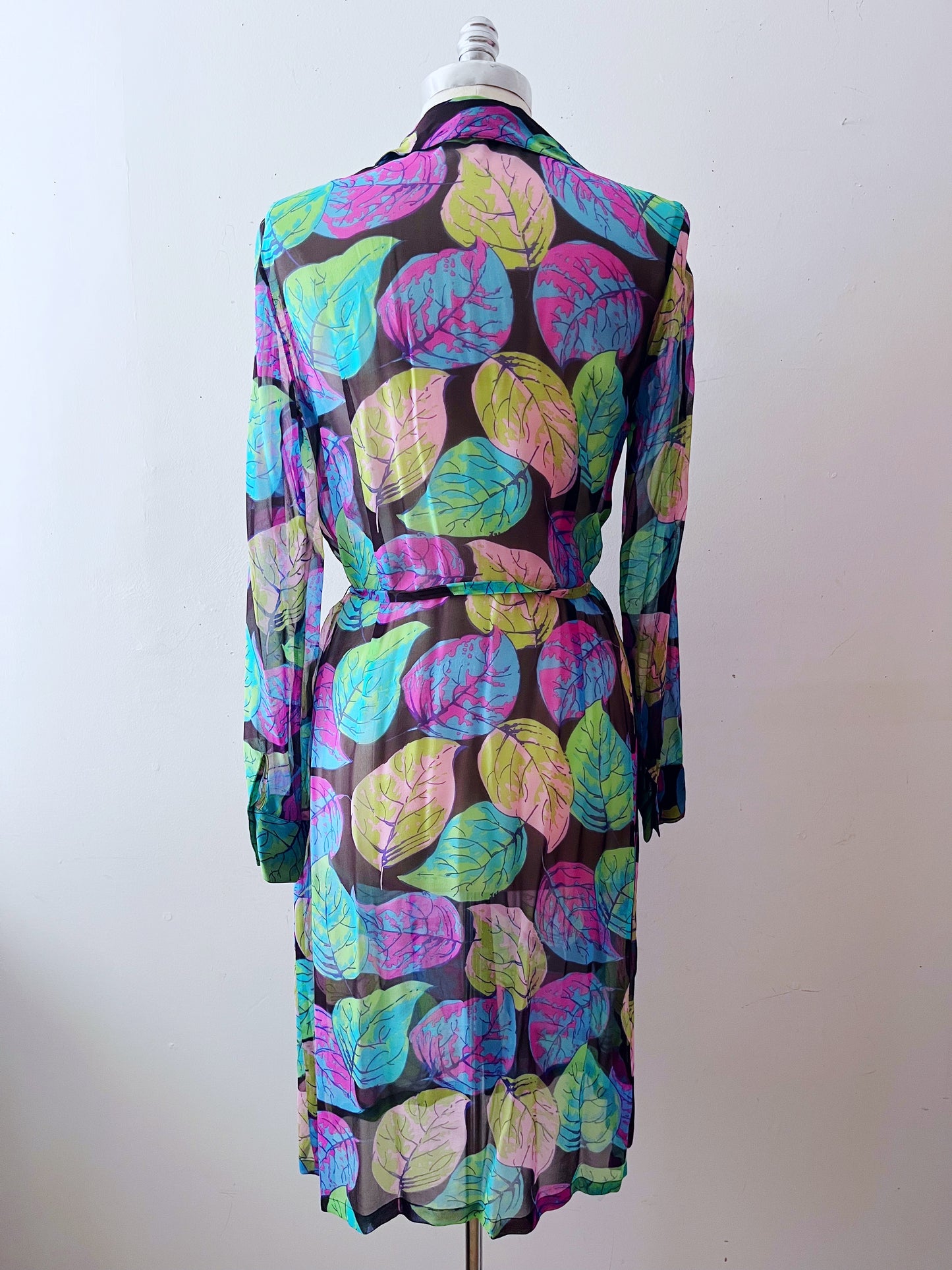 Betsey Johnson Sheer Silk Watercolor Dress Duster