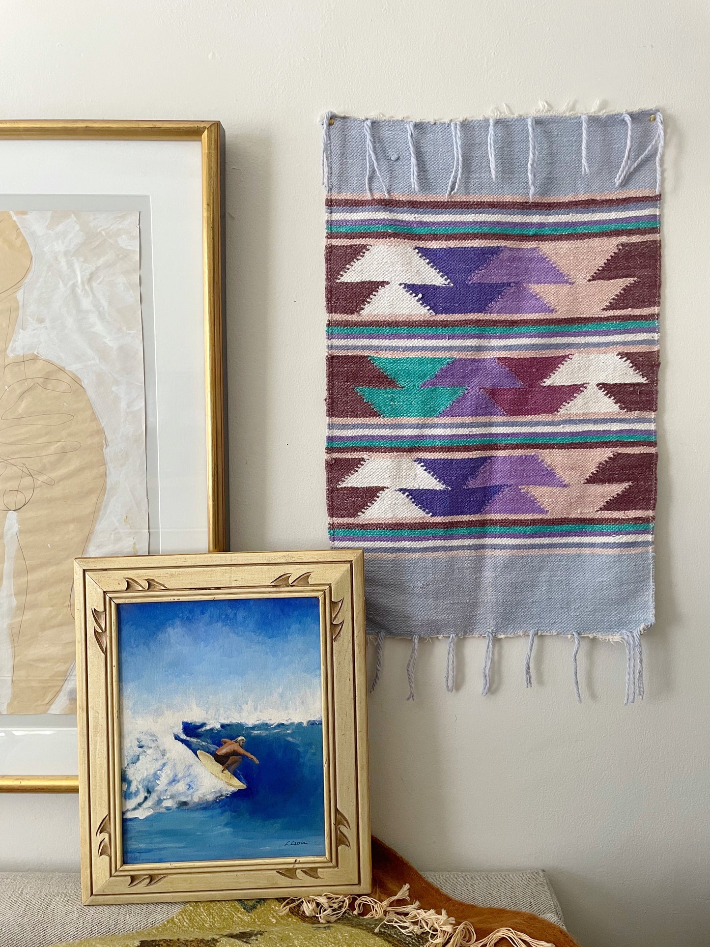80s Southwest Textile Tapestry Art Wall Hanging