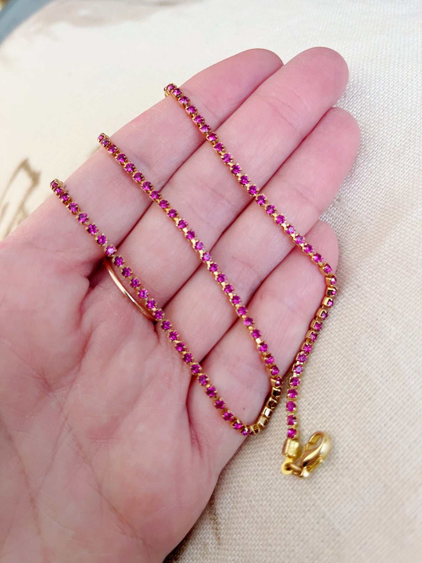 Vintage Swarovski Crystal Tennis Necklace