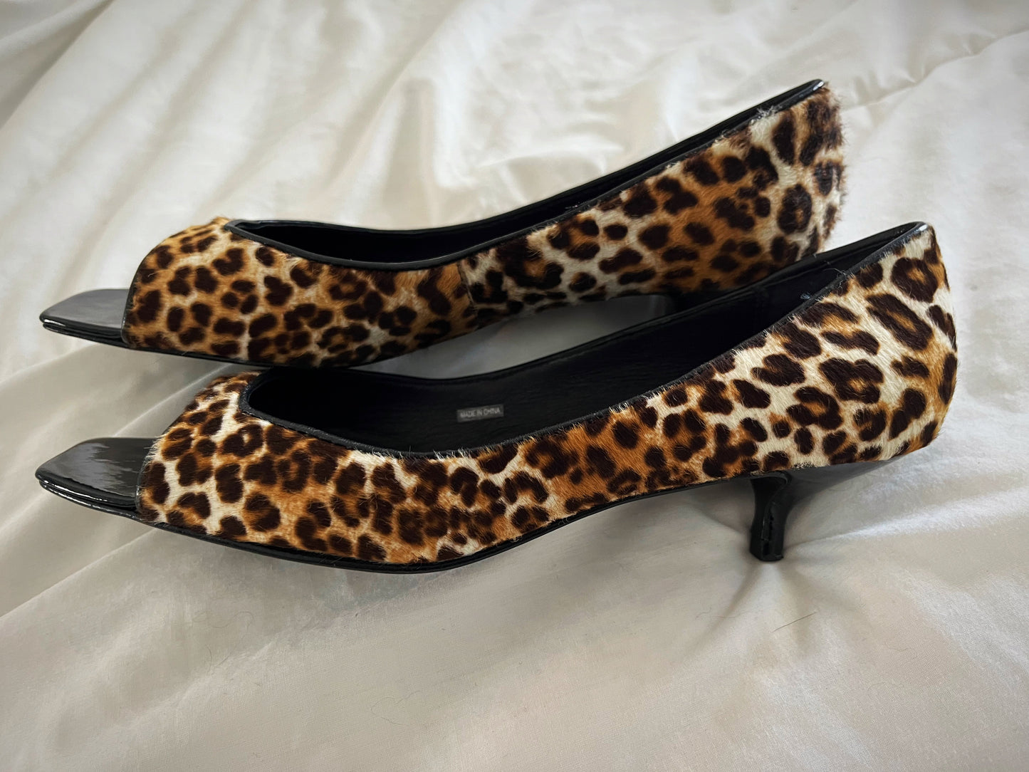 Leopard Animal Fur Kitten Heels