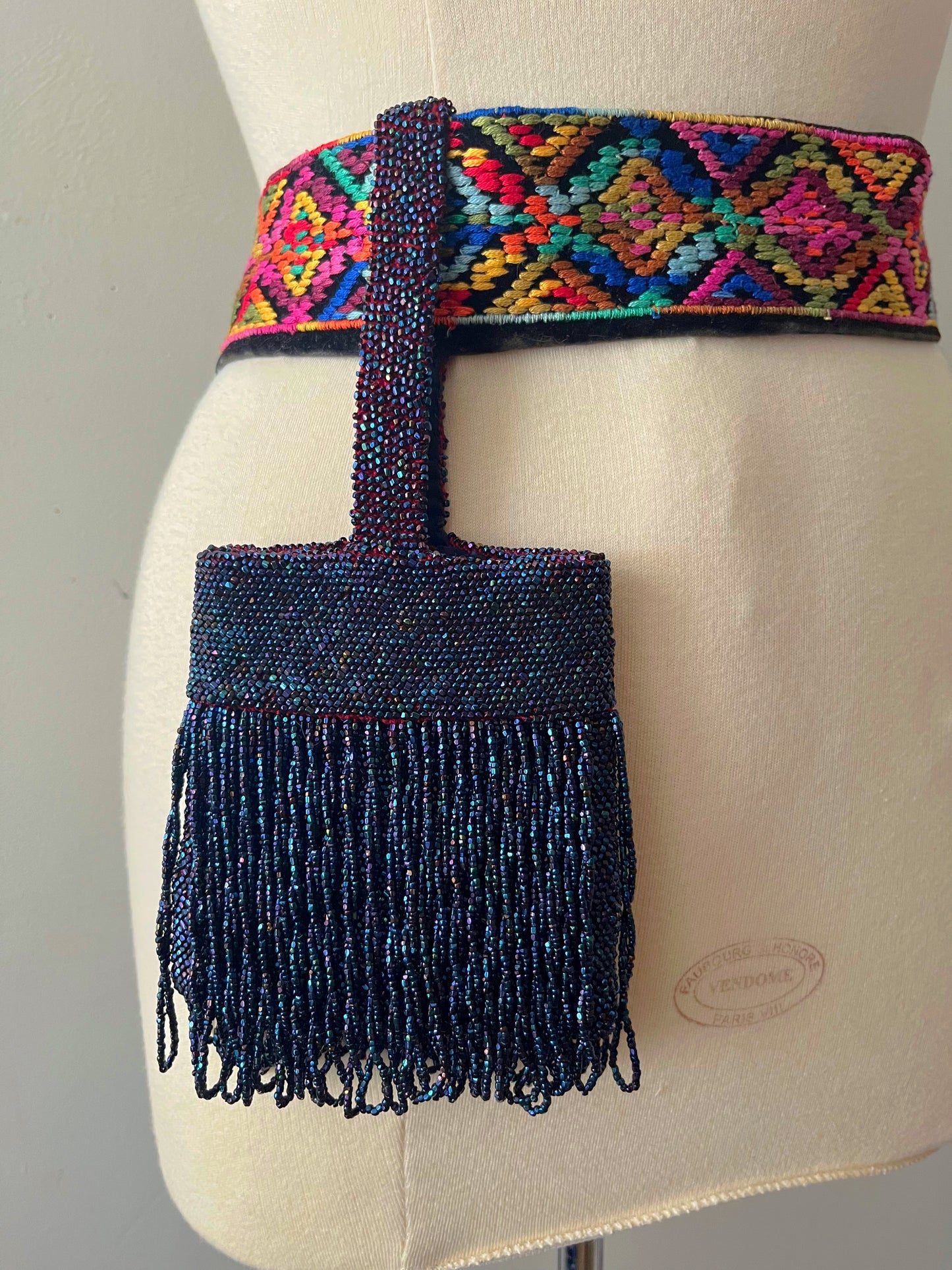 Mirco Beaded Blue Iridescent Handbag