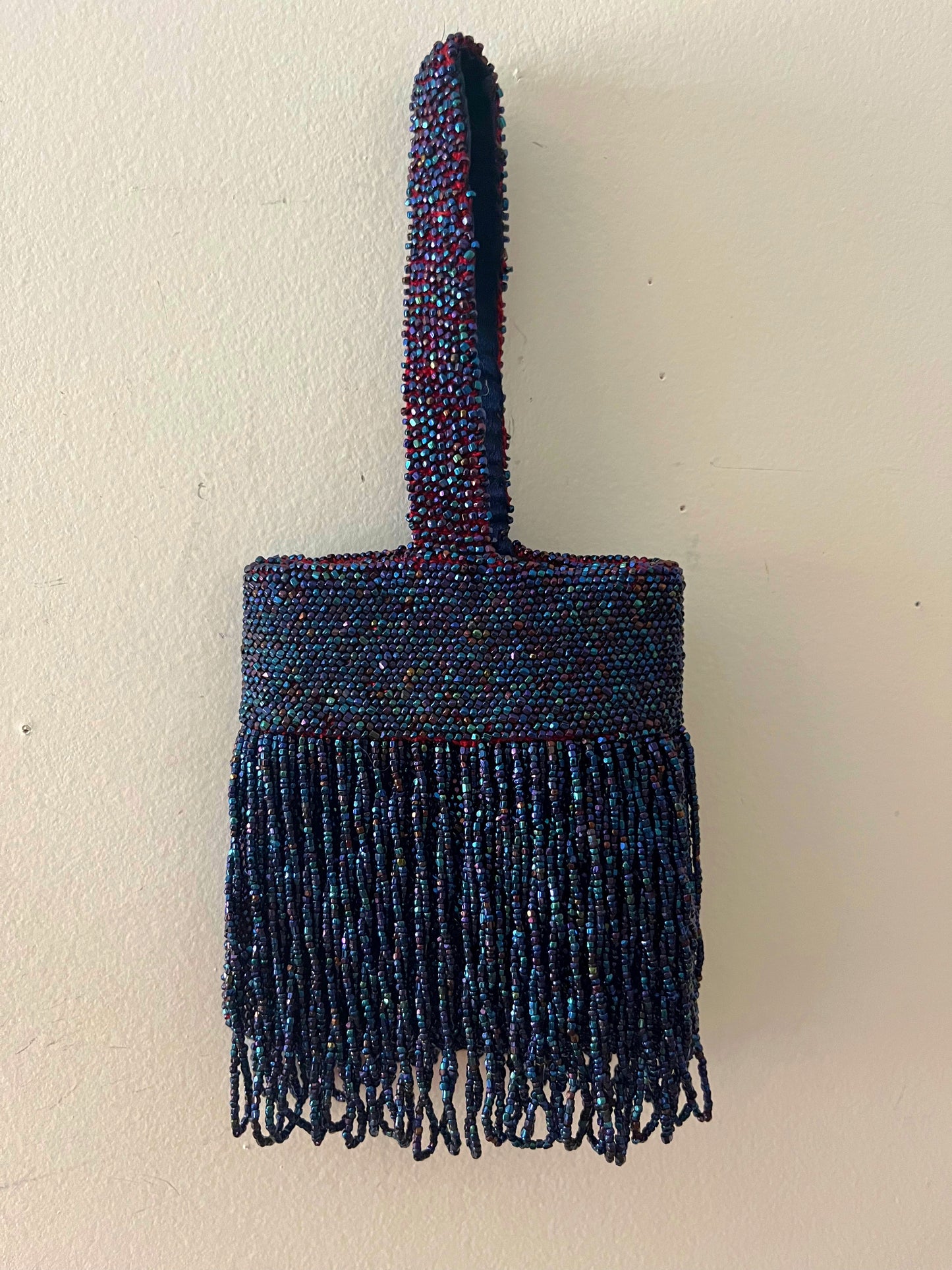 Mirco Beaded Blue Iridescent Handbag
