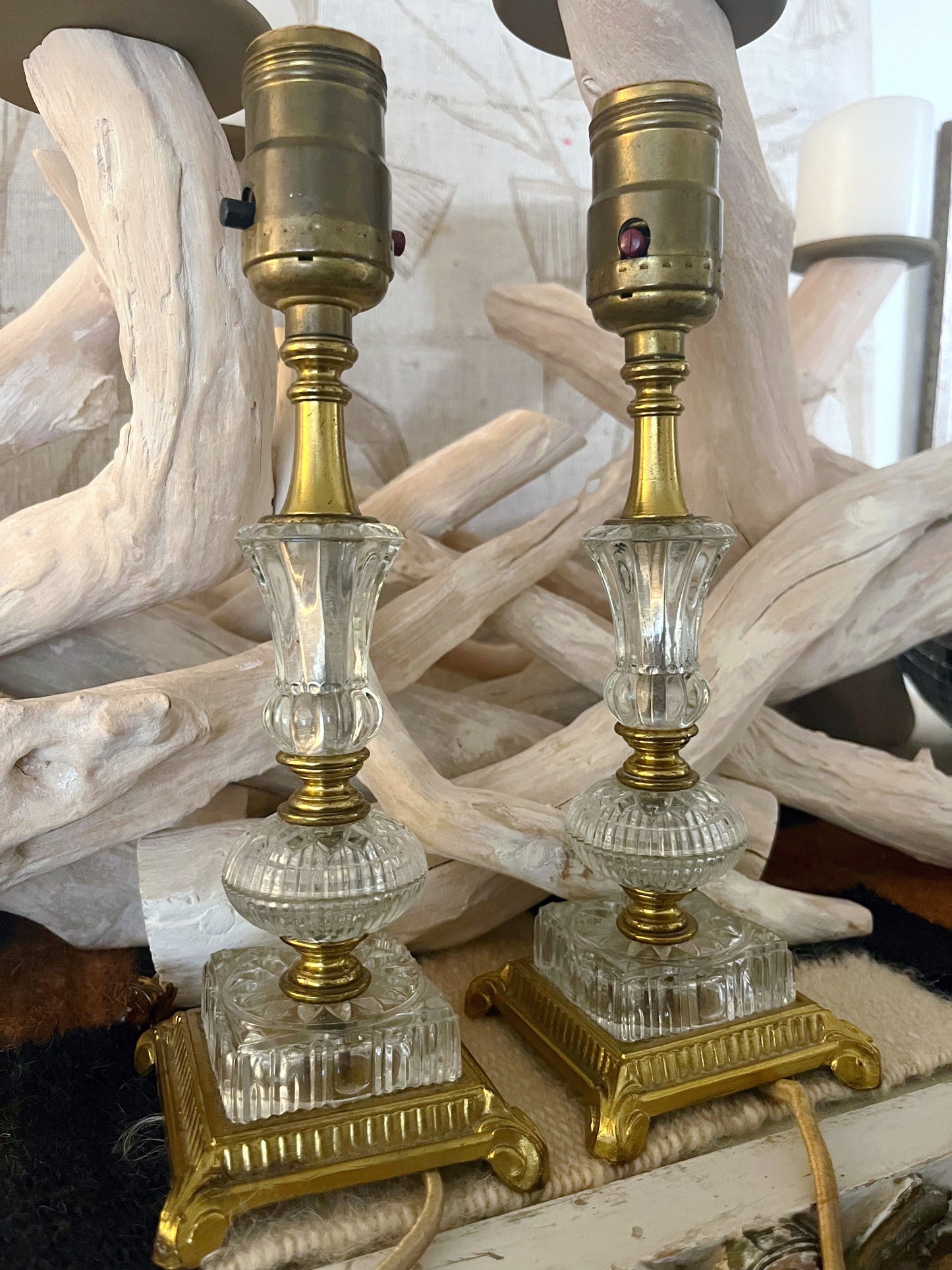 Crystal Boudoir Lamps Pair