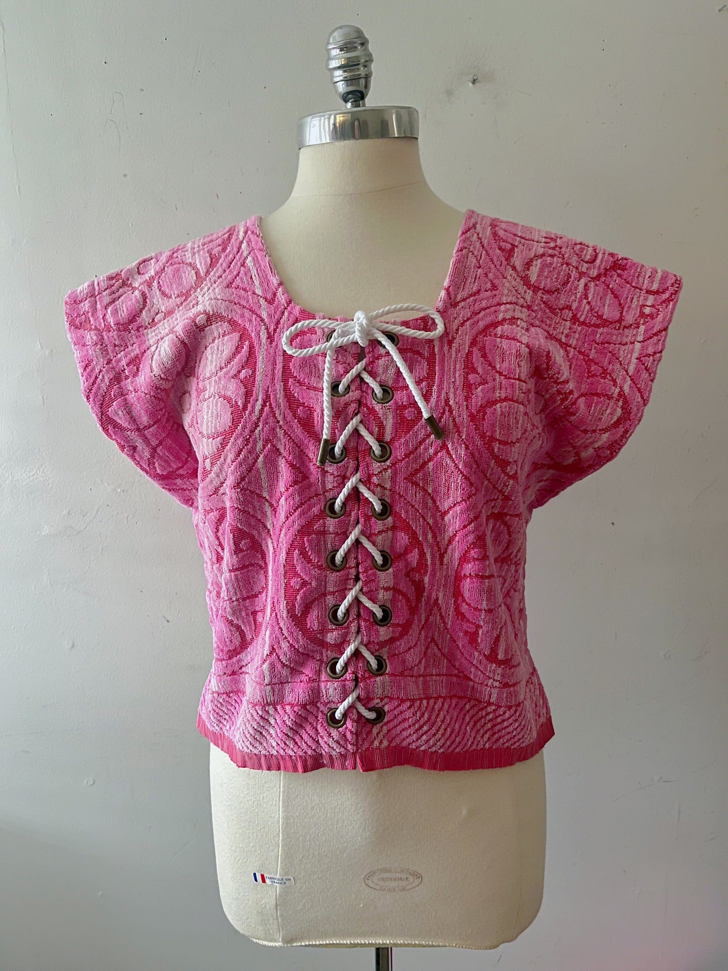 Medallion Rays Lace Up Towel Top