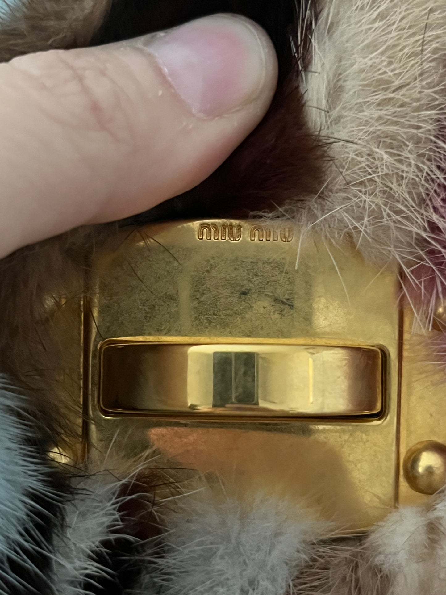 Miu Miu Minx Fur Chevron Purse