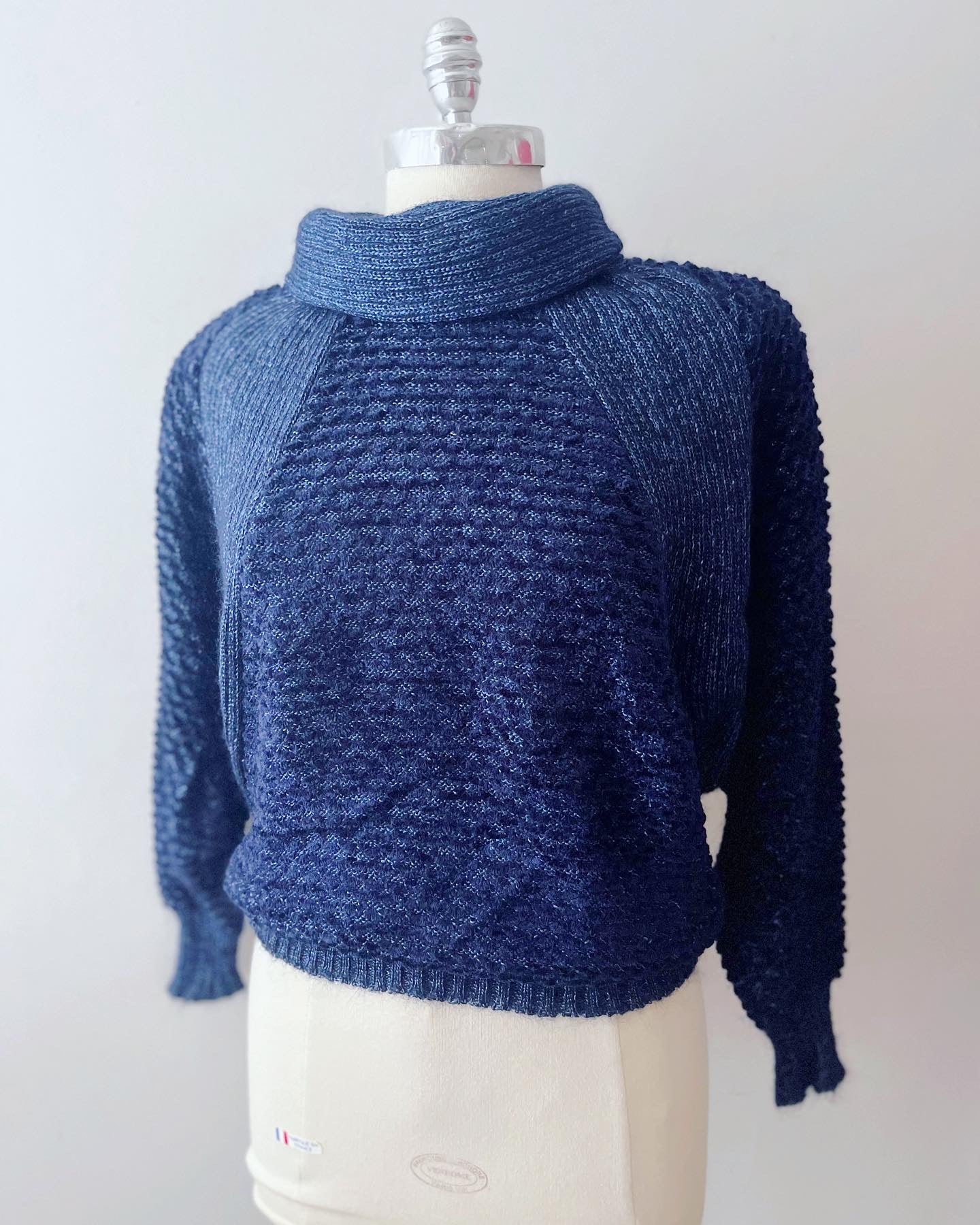 Denim Color Hand Knit Sweater