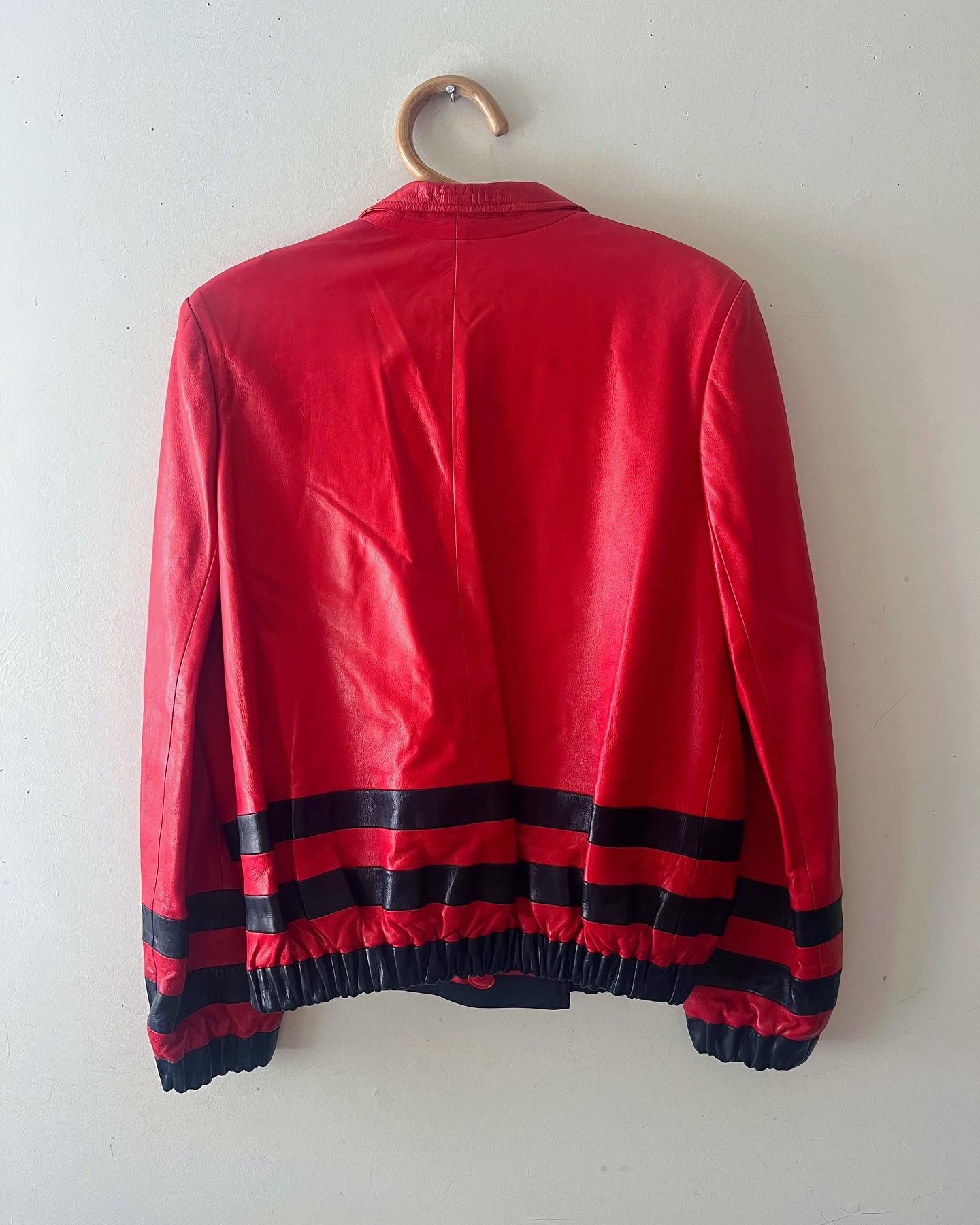 Red Striped Leather Jacket