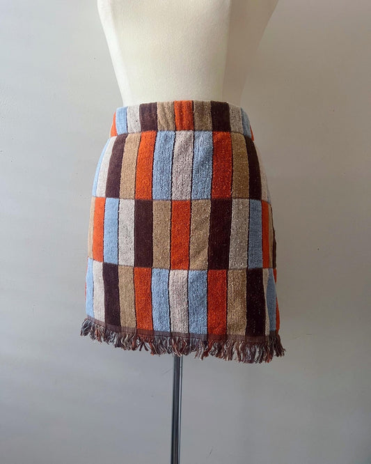 Warm Tiled Towel Mini Skirt