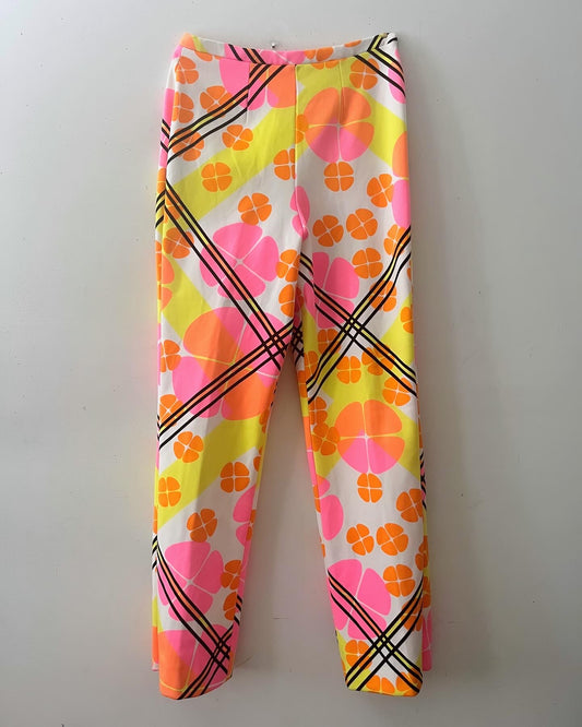 Mod Plaid Floral Pants