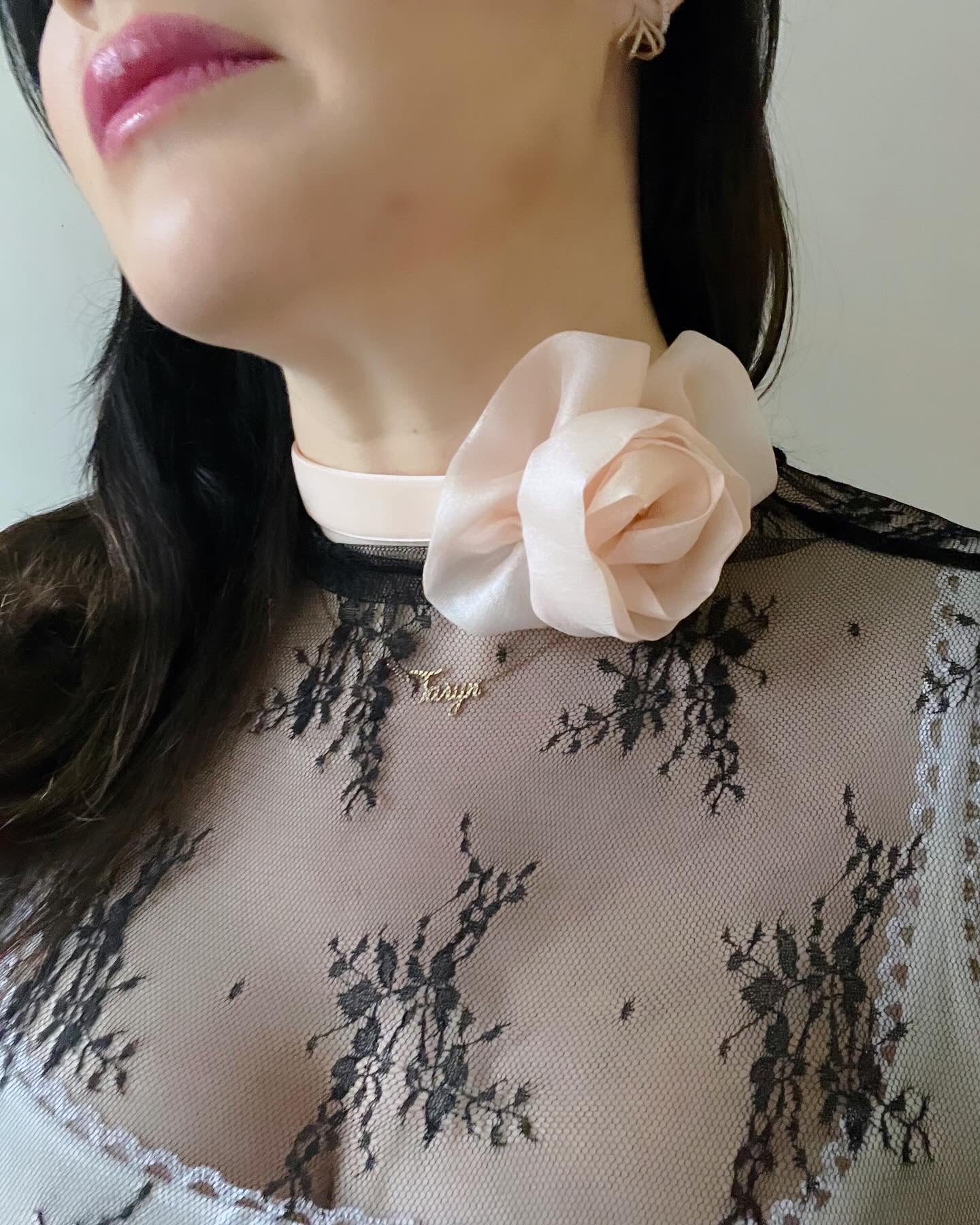 Botanical Rosette Necktie- Ballerina Pink
