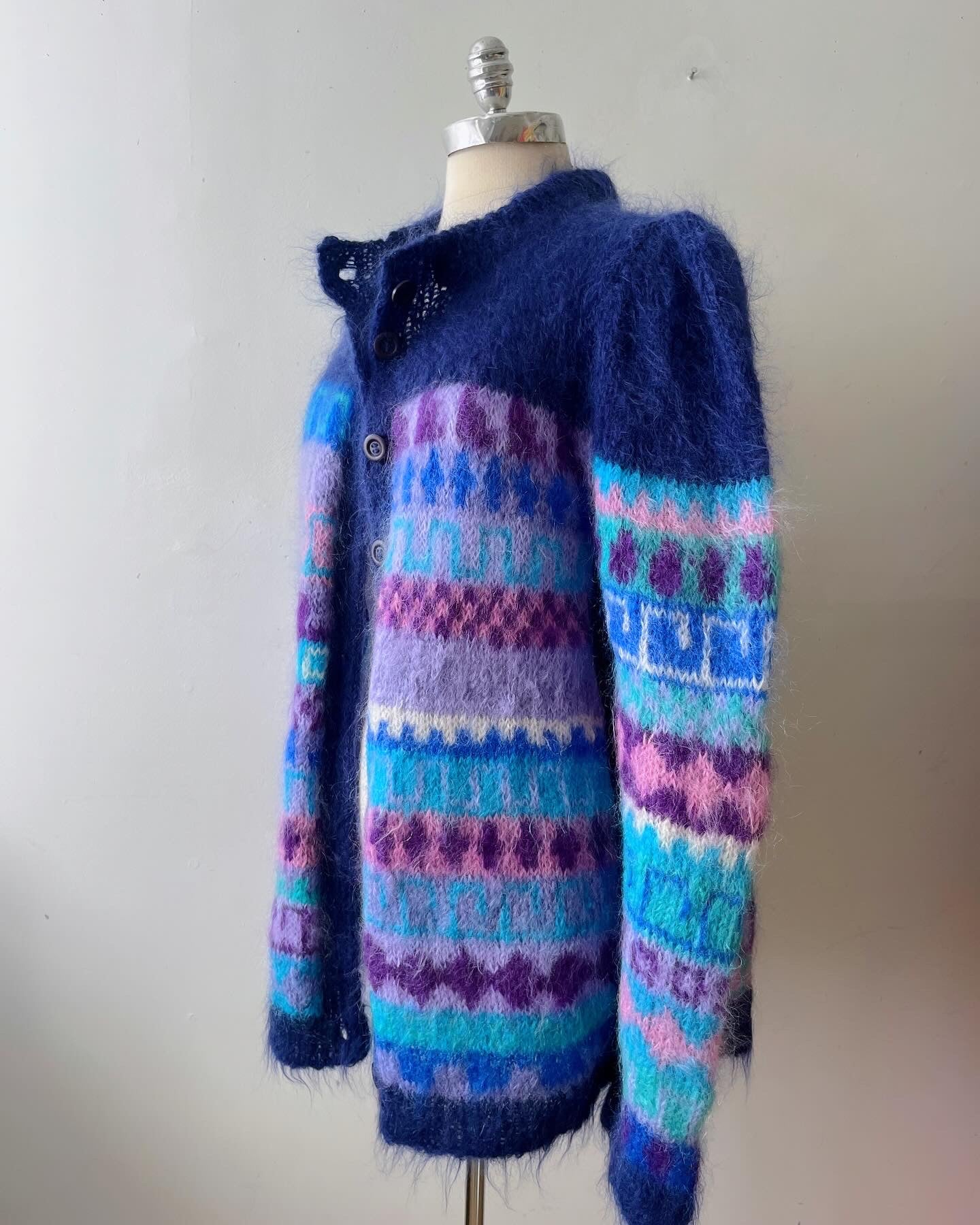 Mohair Knit Patterned Sweater| XL/XXL