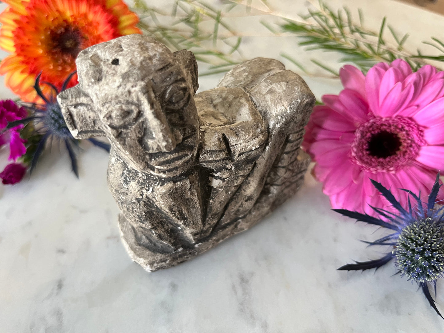Hand Carved Rock Man Figurine