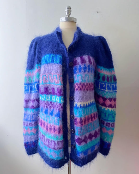 Mohair Knit Patterned Sweater
