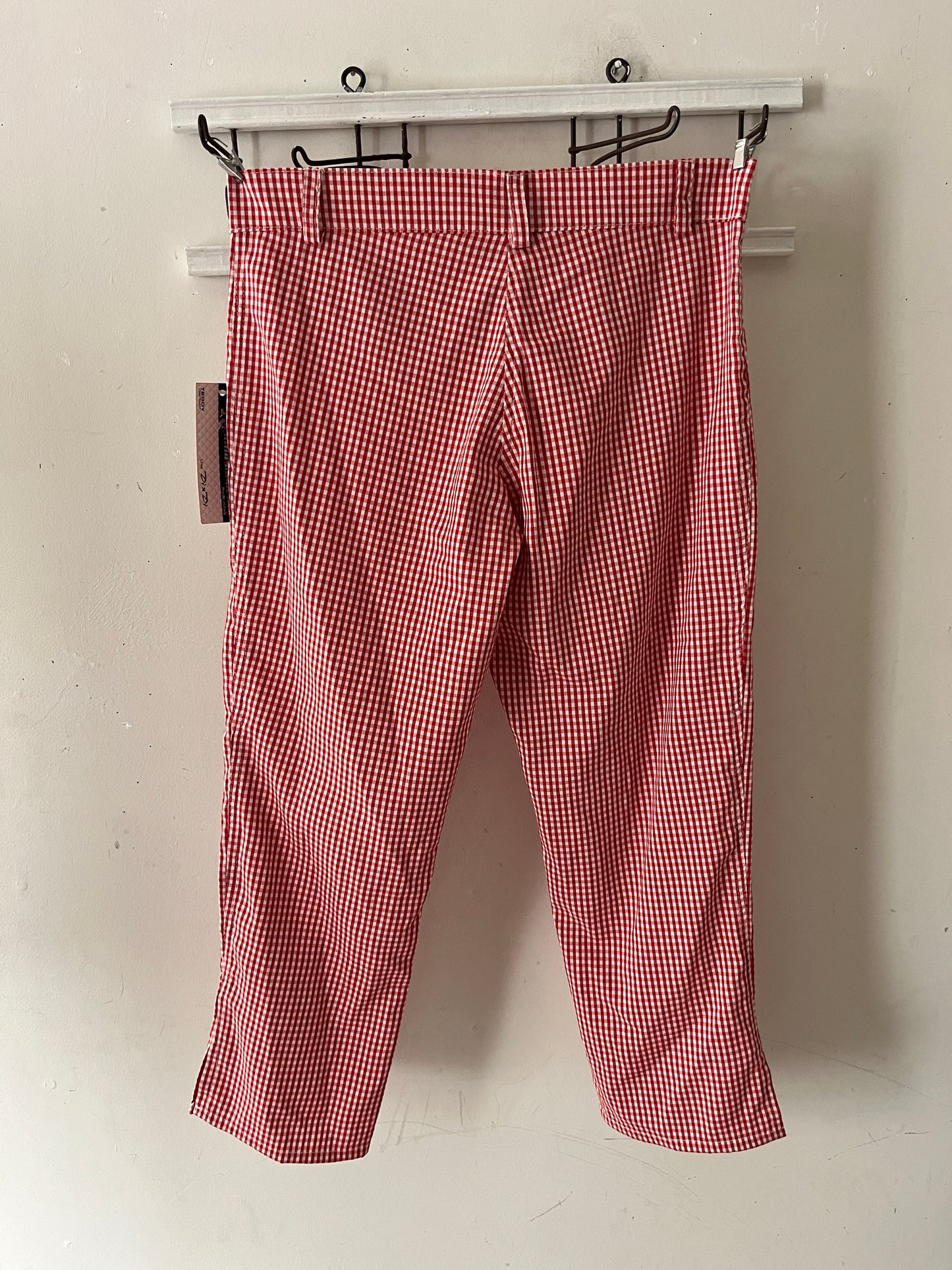 Italian Red Gingham Capri Pants| S/M