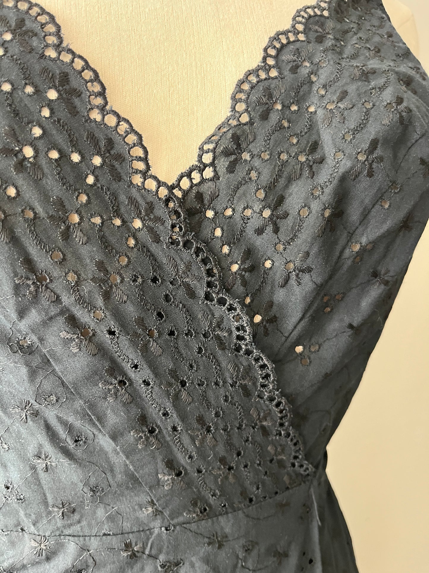 Black Eyelet Halter Wrap Maxi Dress| S/M