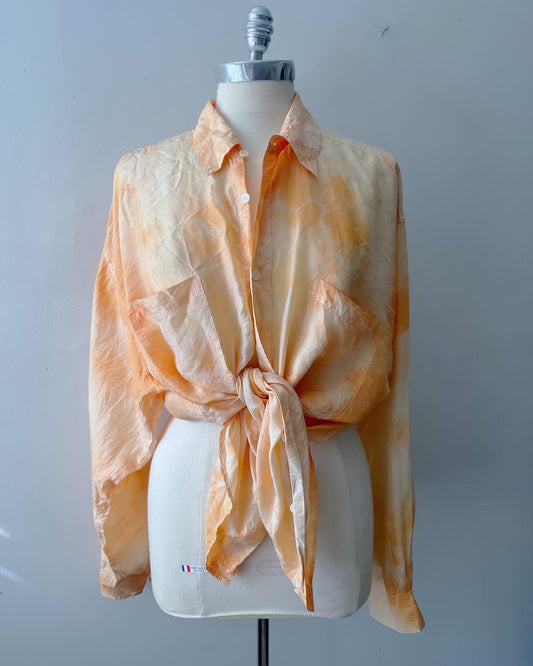 Cantelope Airy Silk Blouse