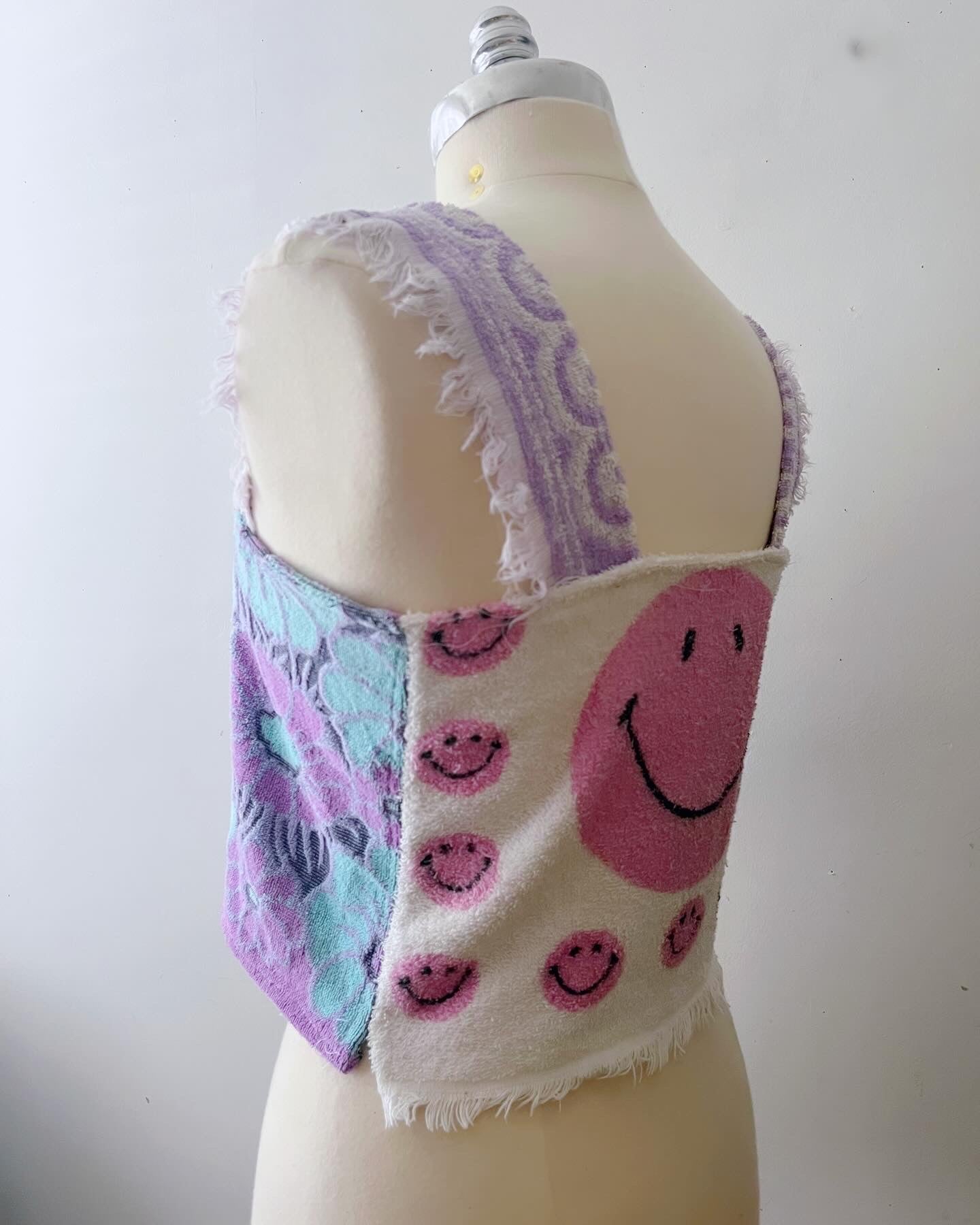 Lace Up Towel Tank Vest- Smiley Mash| S/M