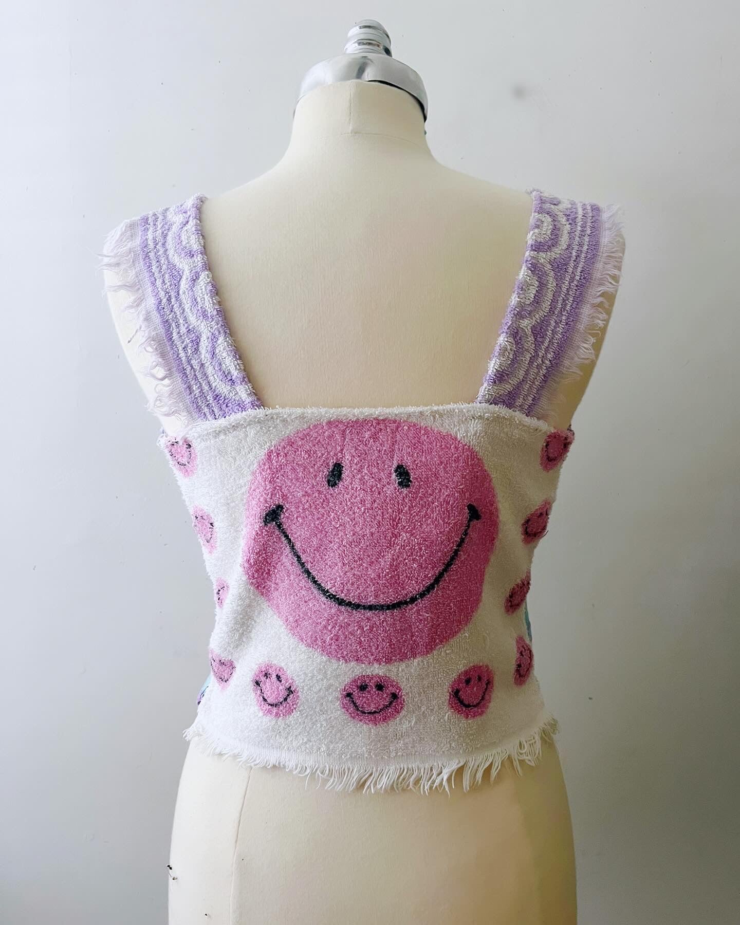 Lace Up Towel Tank Vest- Smiley Mash| S/M