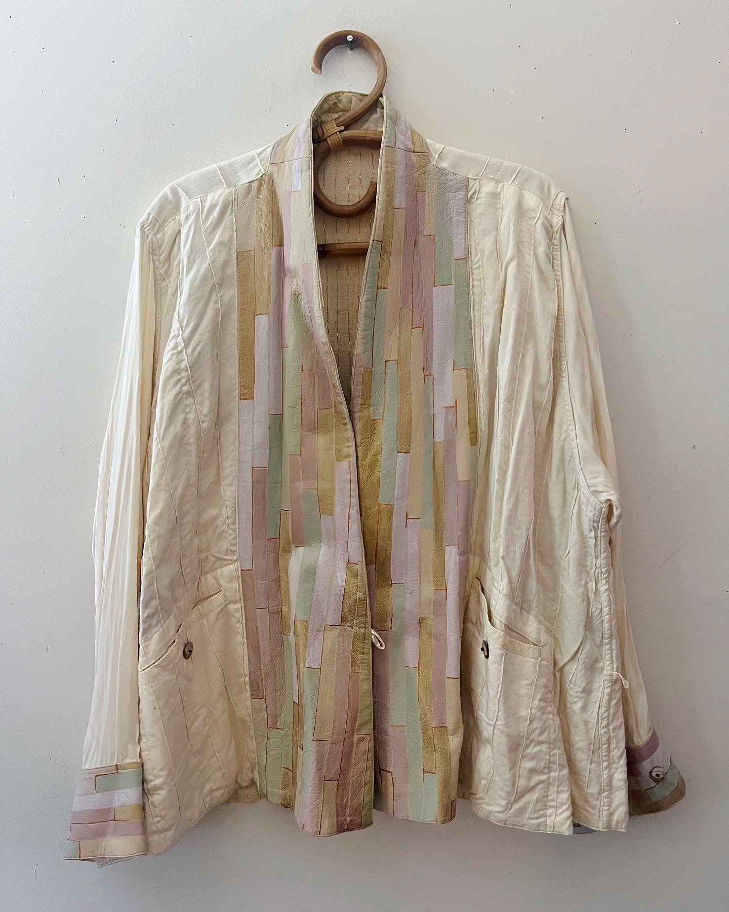 Reversible Hand Painted Leather Silk Jacket
