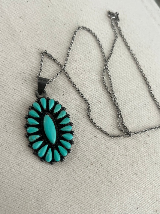 Turquoise Sterling Pendent Necklace