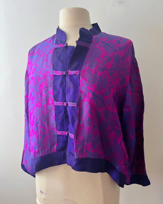 Silk Fire Airy Top- Purple Magenta