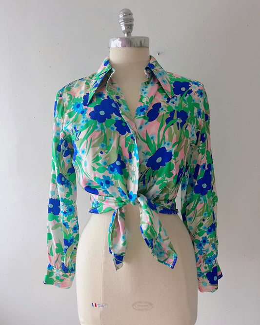 Floral Airy Silk Blouse