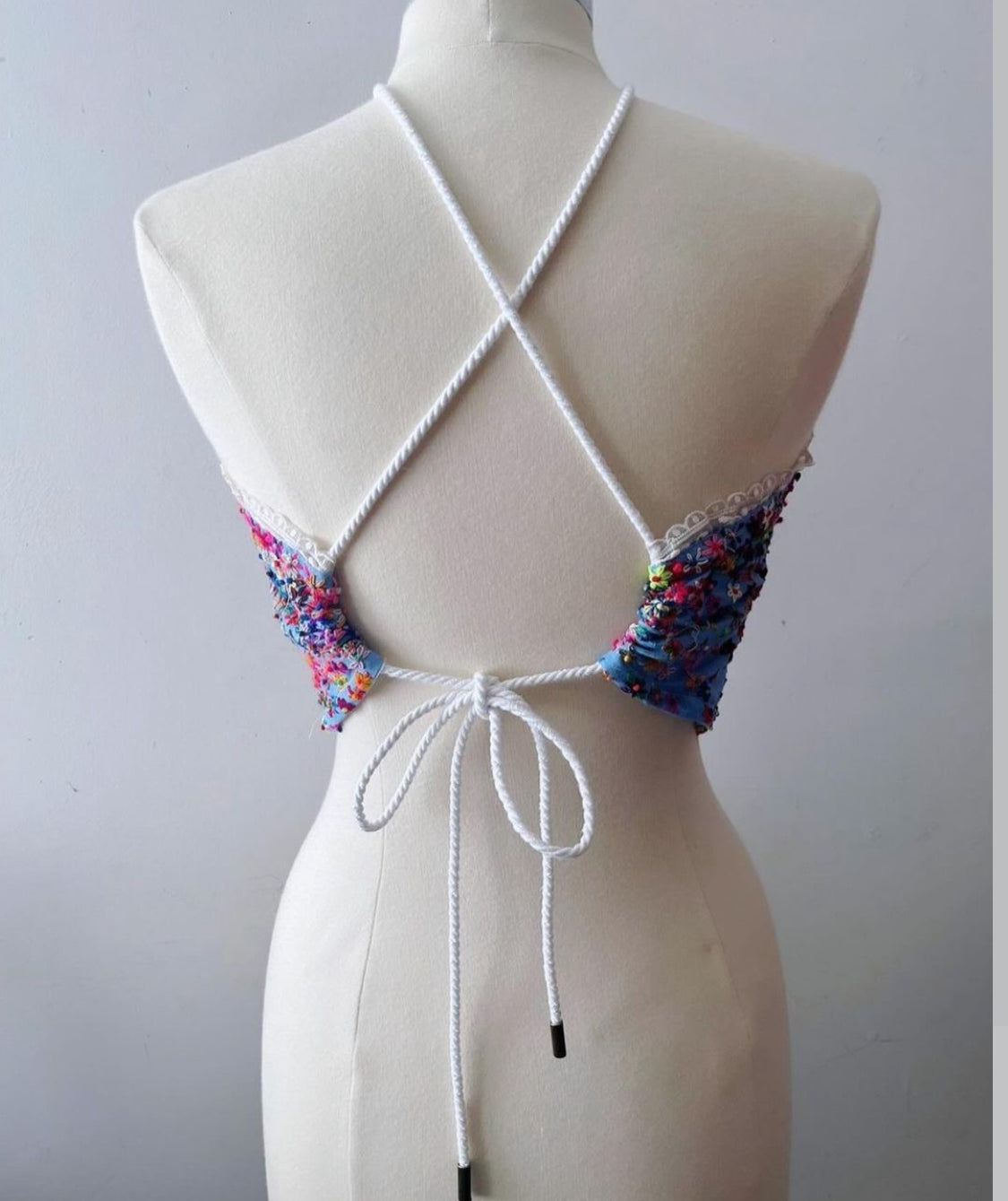 Floral Embroidered Halter| Small-Medium