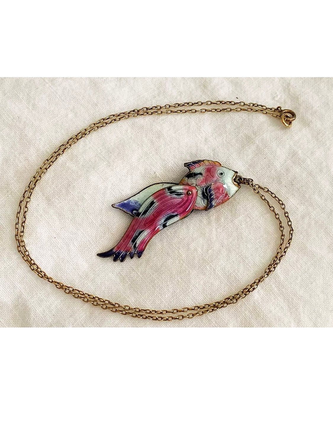 Koi Fish Enamel Necklace