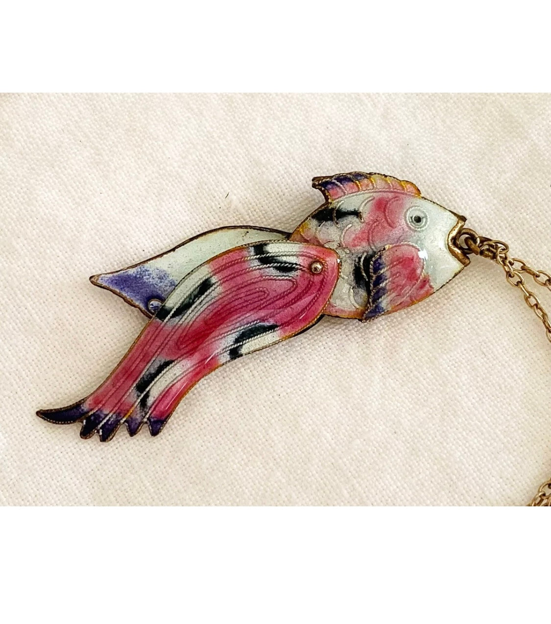 Koi Fish Enamel Necklace