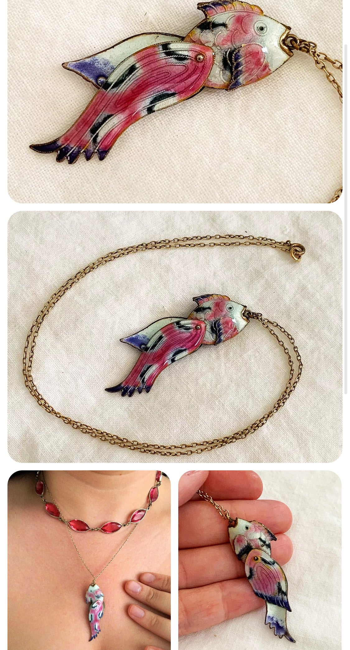 Koi Fish Enamel Necklace