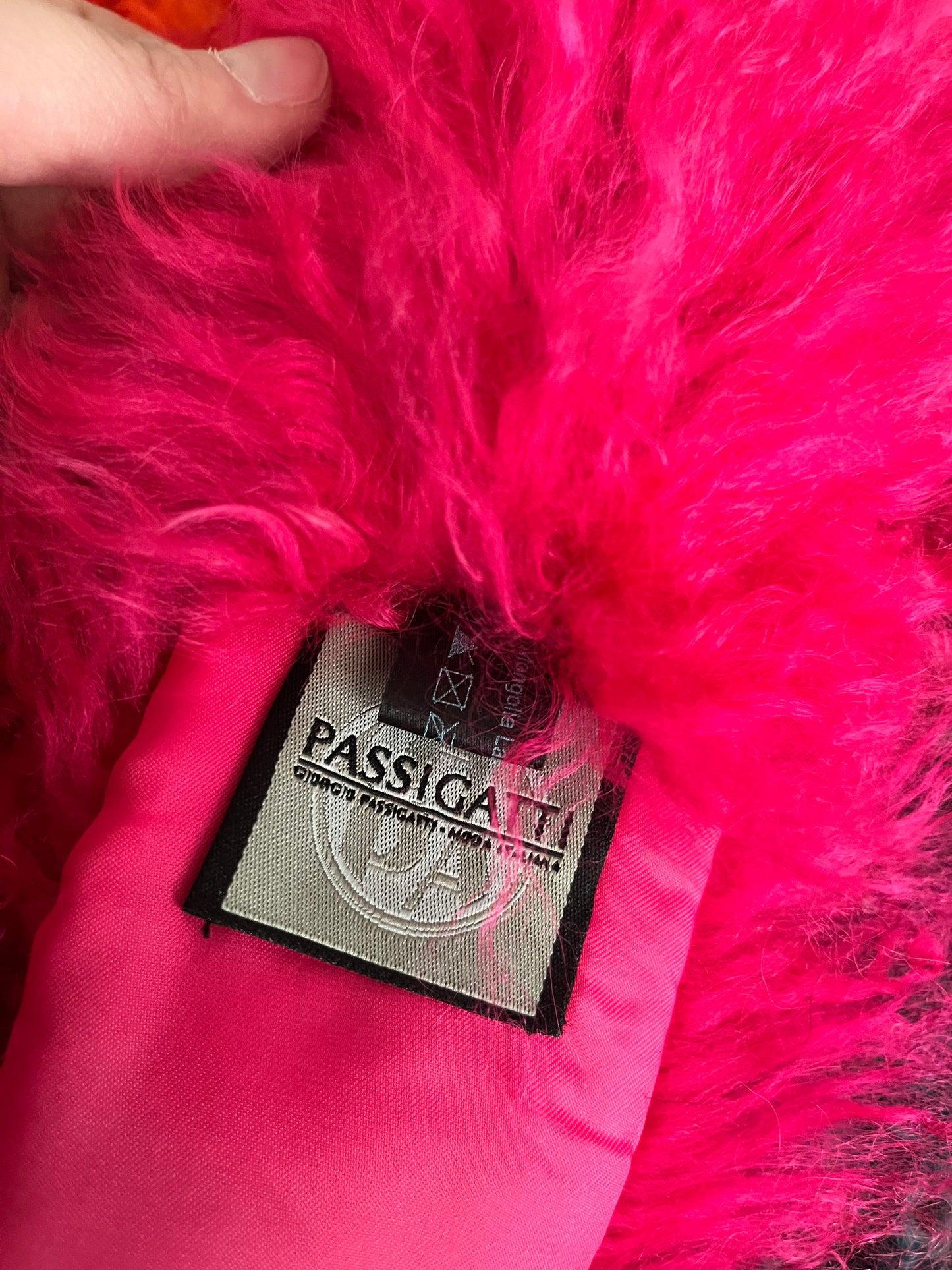 Mongolian Fur Collar Scarf| Hot Pink