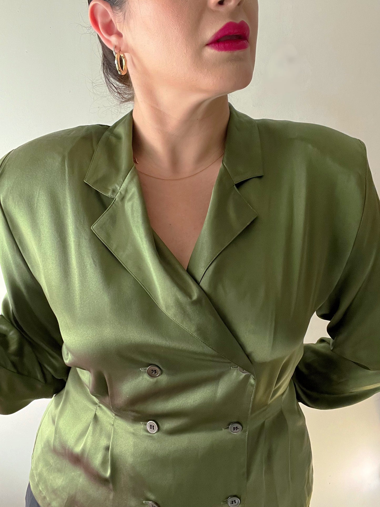 Double Breasted Silk Blouse