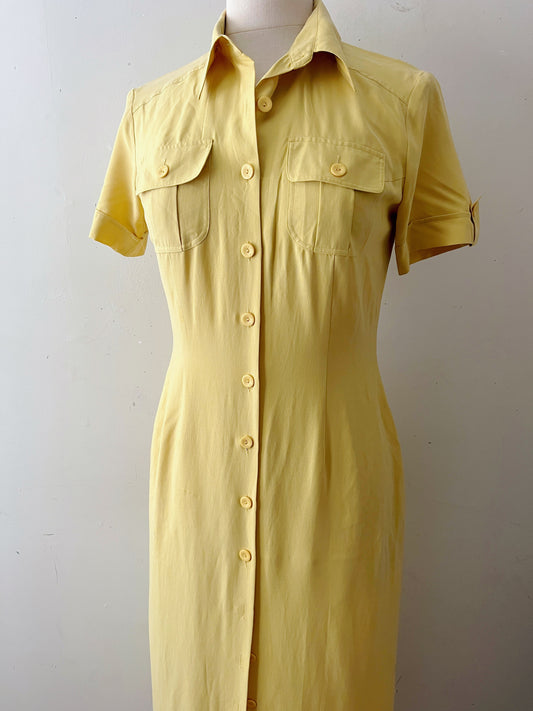 Silk Shirt Dress| S/M
