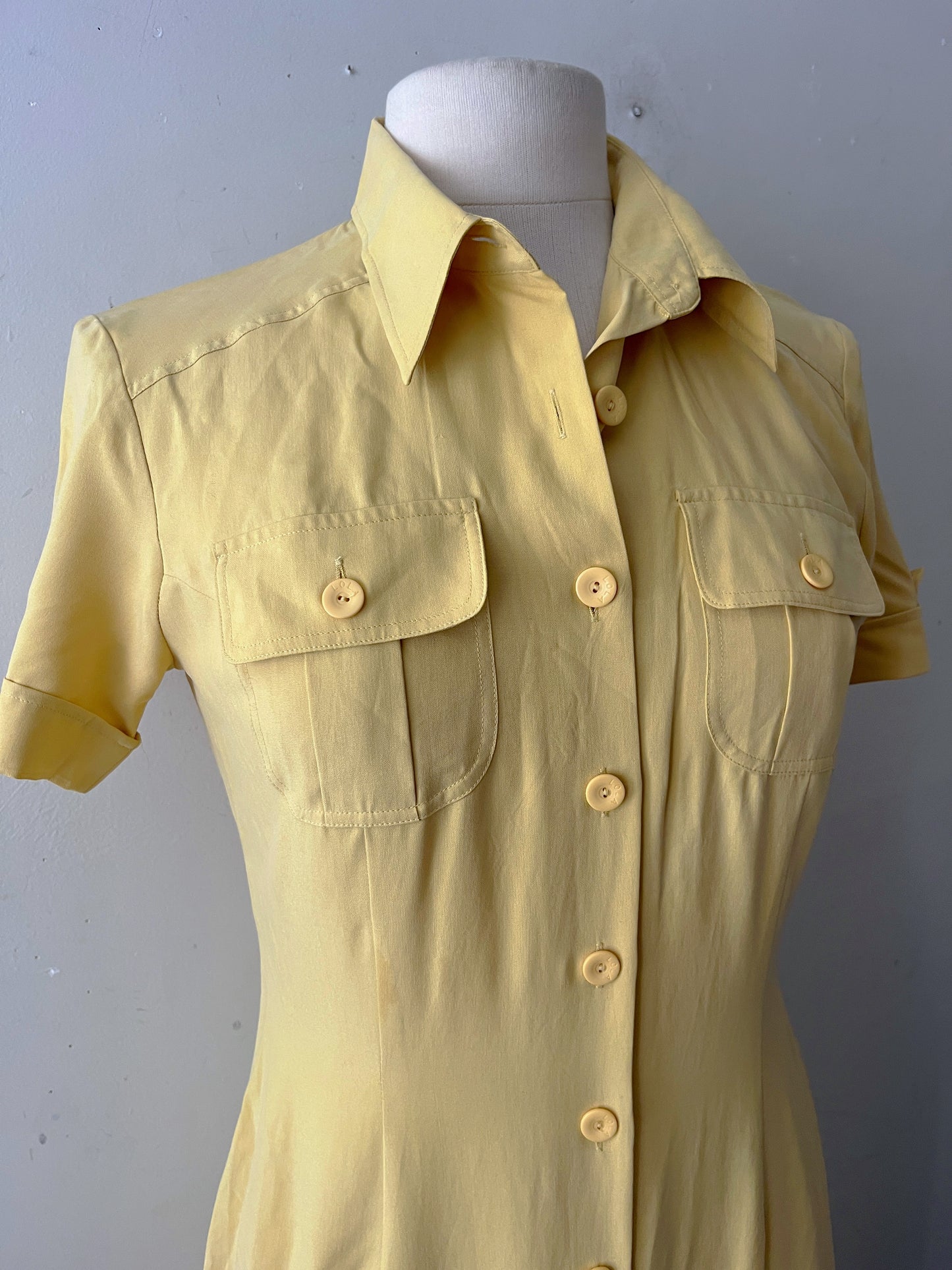 Silk Shirt Dress| S/M