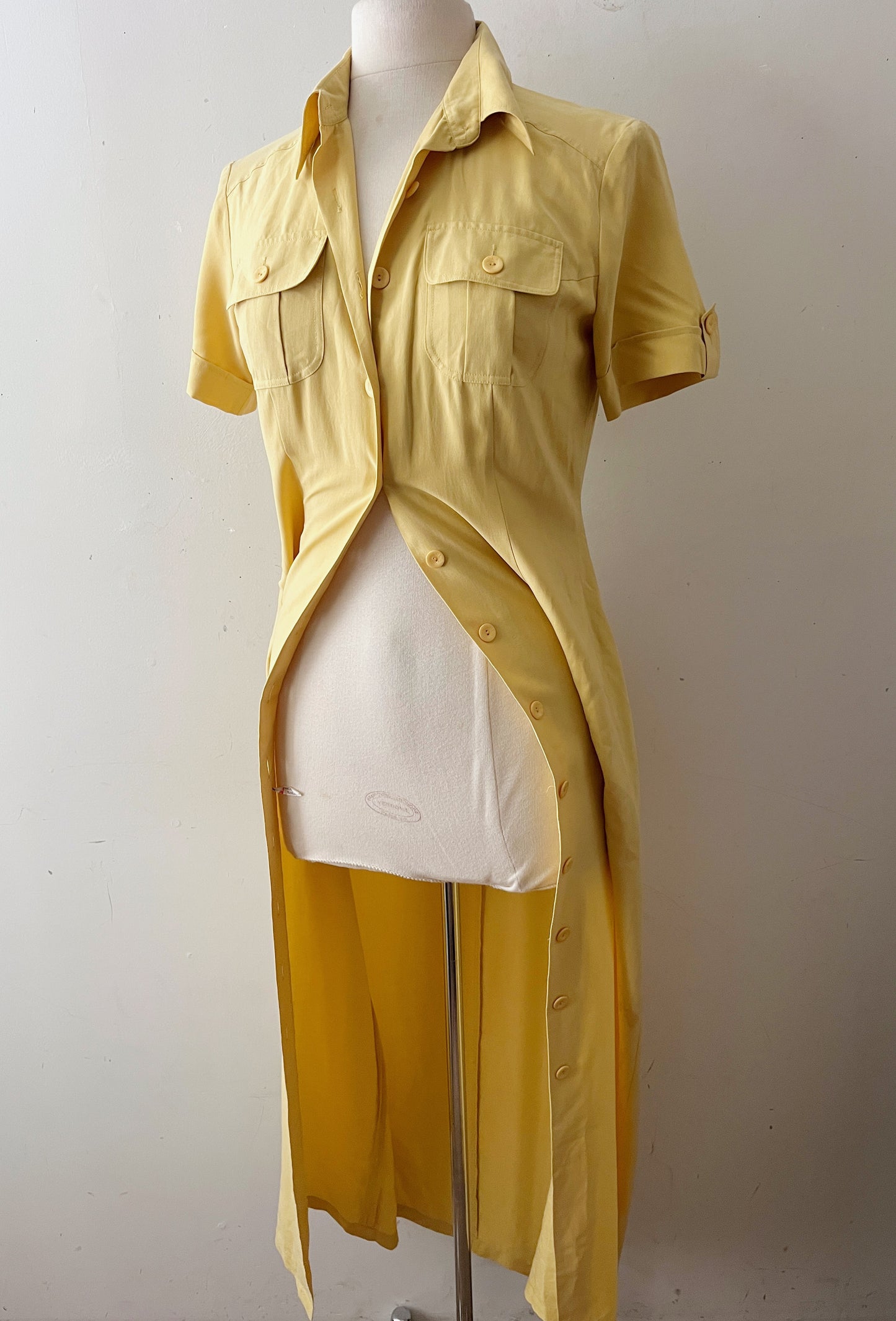 Silk Shirt Dress| S/M