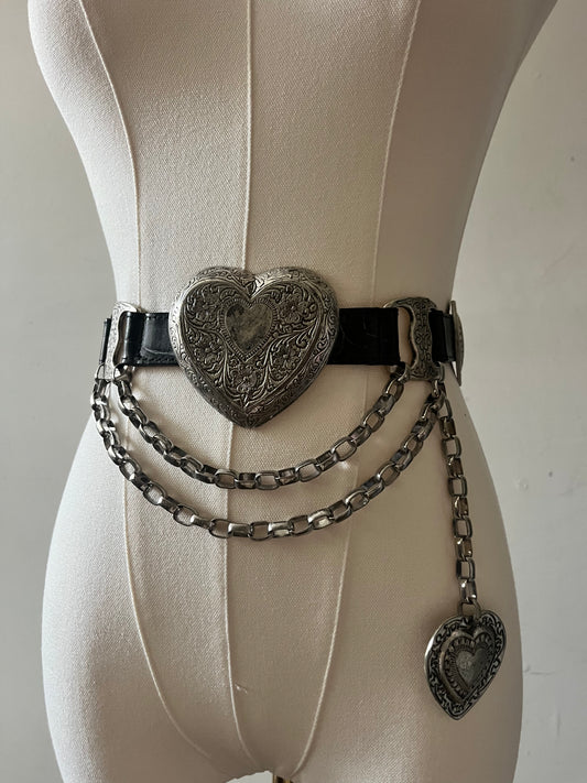 Streets Ahead Mia Heart Leather Belt| XS/S