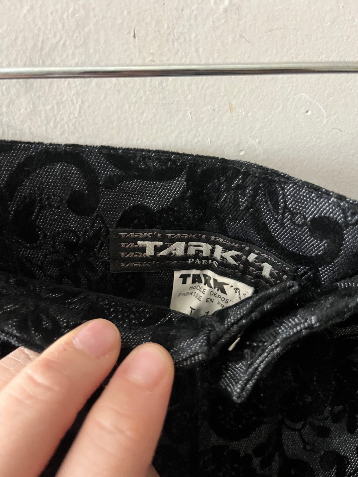 Tark Euro Paisley Velour Denim Pants| Small