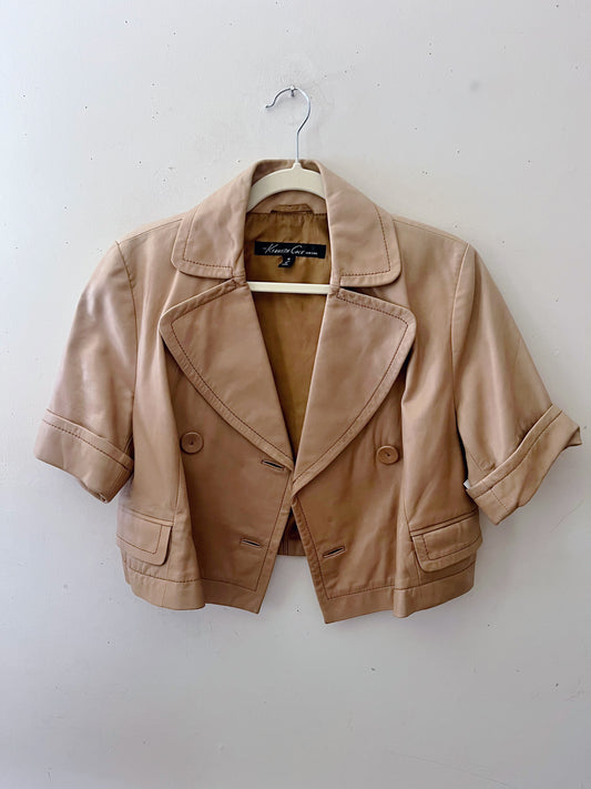 Cropped Leather Jacket | Medium